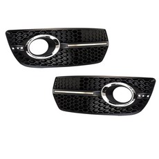 1 Pair For audi 호환 Q5 2009 2010 2011 2012 프론트 범퍼 하부 허니컴 사이드 그릴 블랙 포그 라이트 커버, [01] Black, 1개