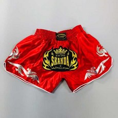 스칸다 레트로 무에타이바지 킥복싱쇼트 트렁크 레드 복싱복