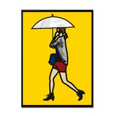 줄리안 오피 Julian Opie 인테리어 포스터 그림 액자 Walking People 12종, 우드, 옵션 2, 30cm x 40cm