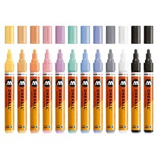 Molotow One4All 227HS 아크릴 연필 (높은 커버리지 및 영구 자외선 방지 거의 모든 표면 용) 다색 12, 단일옵션
