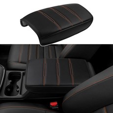 CKE 혼다 CRV 2025 2024 2023 자동차 센터 콘솔 오거나이저 커버 팔걸이 박스 프로텍터 시트 CR-V 액세서리용 - 블랙 오렌지 스티치 141584 미국 출발, 주황색