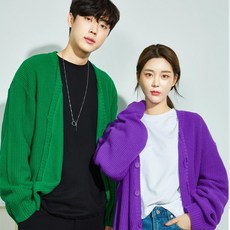 네스파 베라 가디건 니트 브이넥 오버핏 롱 남여공용