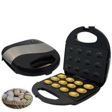 와플메이커 mini home nut maker 220v 프라이팬 케이크 샌드위치 철 토스터기 베이킹 조식, 검은색, 220-240v, 영국