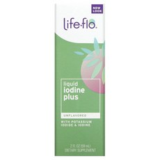 Life-flo (라이프 플로 헬스) 액상 요오드 플러스 요오드화 칼륨 & 요오드 함유 무맛 59ml(2fl oz), 1.5L, 1개