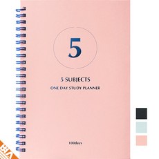 공시생 취준생 100일 스터디 플레너 과목별 학습관리, 핑크