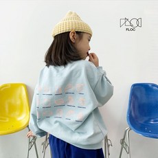 플로크 치즈맨투맨 아동 유아 루즈 네온 봄 맨투맨