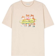 (당일) 24SS 메종키츠네 서핑 폭스 코튼 베이지 티셔츠 MM00120KJ0118 P205