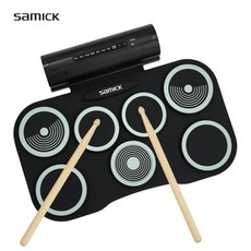 삼익 포터블 롤 전자드럼 패드 SERD-2 (페달 스틱 포함), 민트, 1개