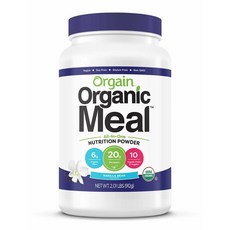 Orgain Organic Meal Nutrition 올게인 오가닉 밀 뉴트리션 단백질 쉐이크 파우더 바닐라 간편식 912g, 1개