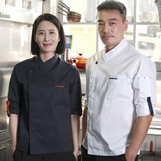 다움코리아 크로스넥 블랙스냅 7부 조리복