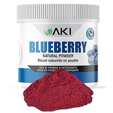 AKI Pure Dried Natural Blueberry Powder Sugar- Fre AKI 순수 건조 천연 블루베리 분말 무설탕 - 비타민 C 함유 - 항산화제가 풍부한 슈, 1개