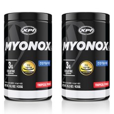 XPI 헬스부스터 마이오녹스 크레아틴 프리워크아웃 트로피칼펀치맛, 435g, 2개