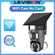 태양열카메라 태양광 태양열 카메라 LS VISION 듀얼 스크린 보안 PTZ 모니터 PIR 감지 자동 추적 야외 Ubox 8MP 20X 줌 4GWiFi, 1) WiFi 20X Zoom - ubox