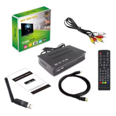 칠레 ISDB-T 셋톱 박스 1080P HD 지상 디지털 비디오 방송 TV 박스 HDMI RCA 인터페이스 케이블 리시버, 01 Eu 플러그, 01 With antenna