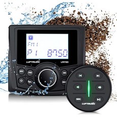 Luftmusic Marine Bluetooth Radio - Wireless Remote가 탑재된 내후성 Stereo 시스템 내장 3" Dot Matrix LCD 디스플레이 앰