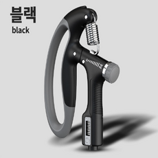 악력기 무소음 100kg 손가락운동 완력기 강도조절 체력시험, 블랙, 1개