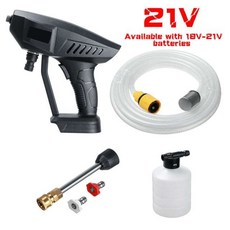 고압세차건 무선 워터 펌프 18V 물총 Makita 배터리 용 휴대용 세척기 거품 발생기, 21V