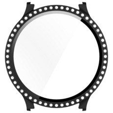 LOKEKE 삼성 갤럭시 워치 7 44mm 풀 커버리지 PC 보호 케이스 커버 강화 유리 액정보호필름블랙