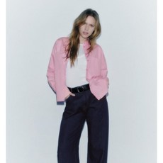 자라 ZARA 여자셔츠 스트라이프 핑크셔츠 캐주얼 01H0315 - 자라셔츠