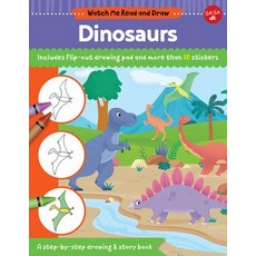 Watch Me Read and Draw: Dinosaurs: A Step-By-Step Drawing & Story Book - Includes Flip-Out Drawing P... Paperback, Walter Foster Jr, English, 9781633227200