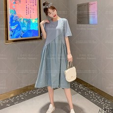굿데이 컴퍼니 여름 빅사이즈 임산부 반팔 루즈핏 원피스 aYFQ13