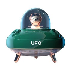 세계일주 UFO 듀얼 스프레이 가습기 가정용 안개화 수분 가습기, 그린 [400ML], USB 충전 케이블
