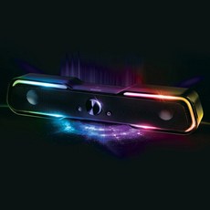 멀티미디어 LED 게이밍 스틱 채널 헤드폰 PC 스피커 RGB 레인보우 스피커 사운드 듀얼 스피커, 2) mix 색상s   rsbg5000