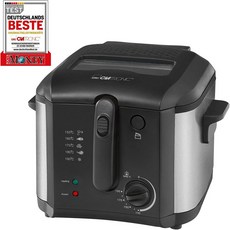 Clatronic FR 3649 딥 프라이어 1600 W 2.5 L 오일 /지방 용량 무한히 조절 가능한 온도 조절 온도 조절 130 ° C - 190 ° C, 단일옵션, 단일옵션