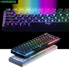 [cy] MONSGEEK FUN60 마그네틱축 게이밍 기계식 키보드 FUN60 PRO/MAX/Ultra 시리즈 유선8k 61키배열 RGB 4000mah 시즌신상, FUN60PRO유선8K-리본없음, 현광마그네틱축, 블랙(측각)