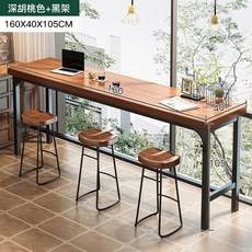 테이블 창가테이블 검정 업소용바테이블 카페 100x40x105 조리대 홈바 목공 와인바, 8 프리미엄 160x40x105-가죽5cm받침 가죽4