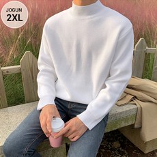 [빅사이즈]조군샵 루즈핏 자카드 반폴라 니트티_JG1683