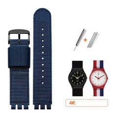SWATCH 스와치 시계 호환 ycs yas ygs 17 19 mm 캔버스 나토 워치 통기성 밴드 나일론 스트랩 스포츠 시계줄