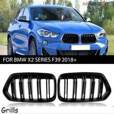 매직킷 더블 슬랫 BMW 프론트 키드니 그릴 글로스 블랙 X2 시리즈 F39 18년식 스타일 기본선택, Black