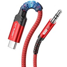 JSAUX USB C 3.5mm Audio Aux Jack Cable 아이폰 153.3ft Type 헤드폰 스테레오 코드카 15 Pro Max, 3.3ft _Red-standard - 아이폰dac