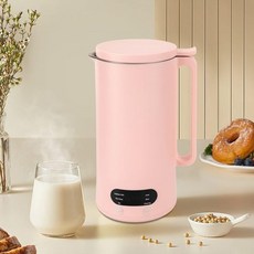 GXFCHYL 우유 투입구 마개 우유투입구 현관문 두유 메이커 스테인리스 스틸 칼날이 달린 350ml 주서 기계 쌀 시리얼 끓이기 용 멀티 쿠커 믹서 견과류 미국 플러그 110, Pink, 1개