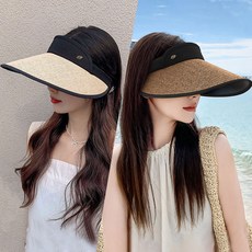 코욜하우키 [2개 세트] 여성 썬캡 햇빛가리개 여자 등산 골프 여름 모자