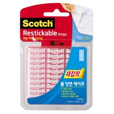 3M 재접착 폼 양면 테이프 R101 투명 물세척 흔적 없이 제거 다용도 일반 양면테이프, 상세페이지 참조, 1개