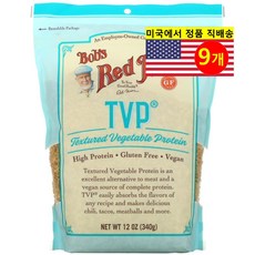 Bob's Red Mill 베이킹 재료 TVP 텍스처드 채소 단백질 340g 3개, 9개