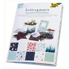 Folia 37002 Favourite Paper Winter Printed on One Side 80 g/m² Sheets in 10 Different Designs Appro