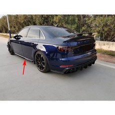 드라이 카본 프론트 범퍼 립 스플리터 사이드 스커트 리어 스포일러 디퓨저 아우디 A4 S4 B10 19년 바디 키트 리어 lip, Carbon 사이드 스커트s