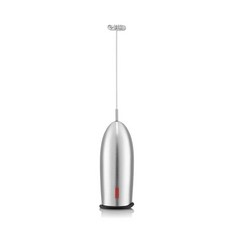 Bodum Schiuma 배터리 작동 우유 거품기 21cm 블랙, Polished Stainless Steel, 1개