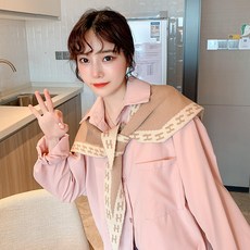 어깨숄 작은숄 여름짧은타입 셀럽 니트 목보호 어깨걸치는 살을가려줌 가을겨울 머플러 삼각 양복 h글자 스카프