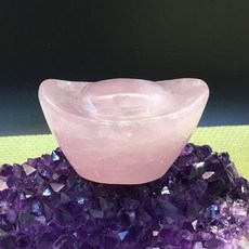 천연석 관상용 로즈쿼츠 장미수정 관상석 161g H4 W6.5cm