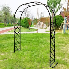 장미 아치 넝쿨 지지대 포도나무 정원 꾸미기 대문 [오디가 ODIGA], 박음핀, 너비2.2m / 높이2.3m, 검정색(Black)