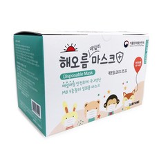 해오름마스크 소형 50매 국산 어린이마스크, 그레이