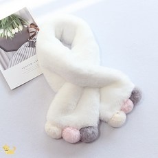퍼카라 참되다 털토끼 모피 큐트 구기 운동 스위트 렉스 넥워머 여성 겨울