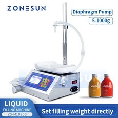 ZONESUN M 1080s 계량 및 충전 기계 단일 헤드 소형 미네랄 워터 주스 두유 오일 액체 병 바이알, 미국, 1개