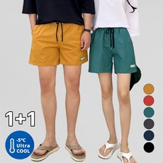 [1+1]데일리브 여름 여성반바지 스윔웨어 방수 밴딩 바지 말리부 바캉스 커플룩 KD1093-2