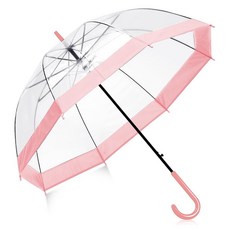Dansydaisy Bubble Umbrella 116cm 성인용 투명 버블 우산 자동 오픈 시스루 우산 결혼식 야외용 (핑크)