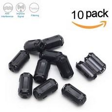 10pcs 클립 온 페라이트 코어 링 비드 간섭 방지 고주파 필터 rfi emi 소음 억제 케이블 클립 (직경 5mm)|clip cable|clip filterclip bead, 단일, 1개, 단일